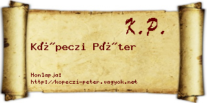 Köpeczi Péter névjegykártya