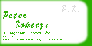 peter kopeczi business card