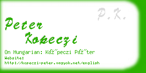 peter kopeczi business card
